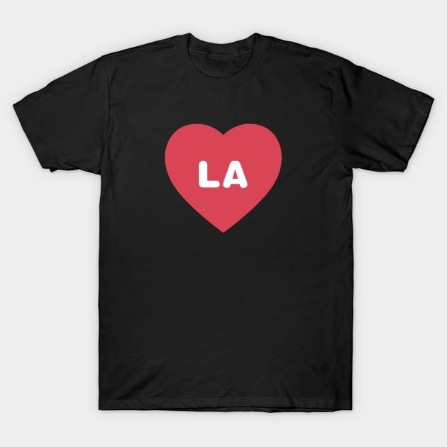 LA (Los Angeles) California Bold Red Heart T-Shirt by modeoftravel